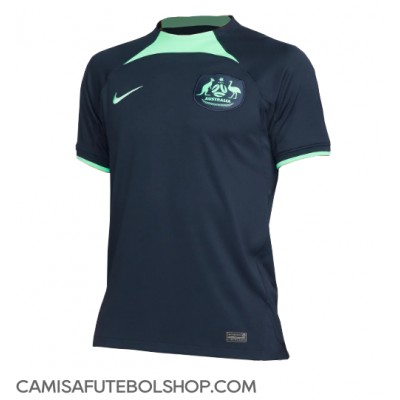 Camisa de time de futebol Austrália Replicas 2º Equipamento Mundo 2022 Manga Curta